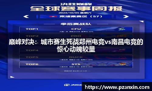 巅峰对决：城市赛生死战郑州电竞vs南昌电竞的惊心动魄较量
